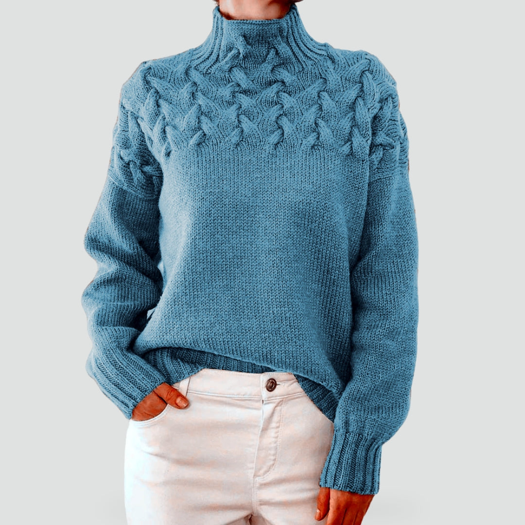 Women's Cable Knit Turtleneck Sweater