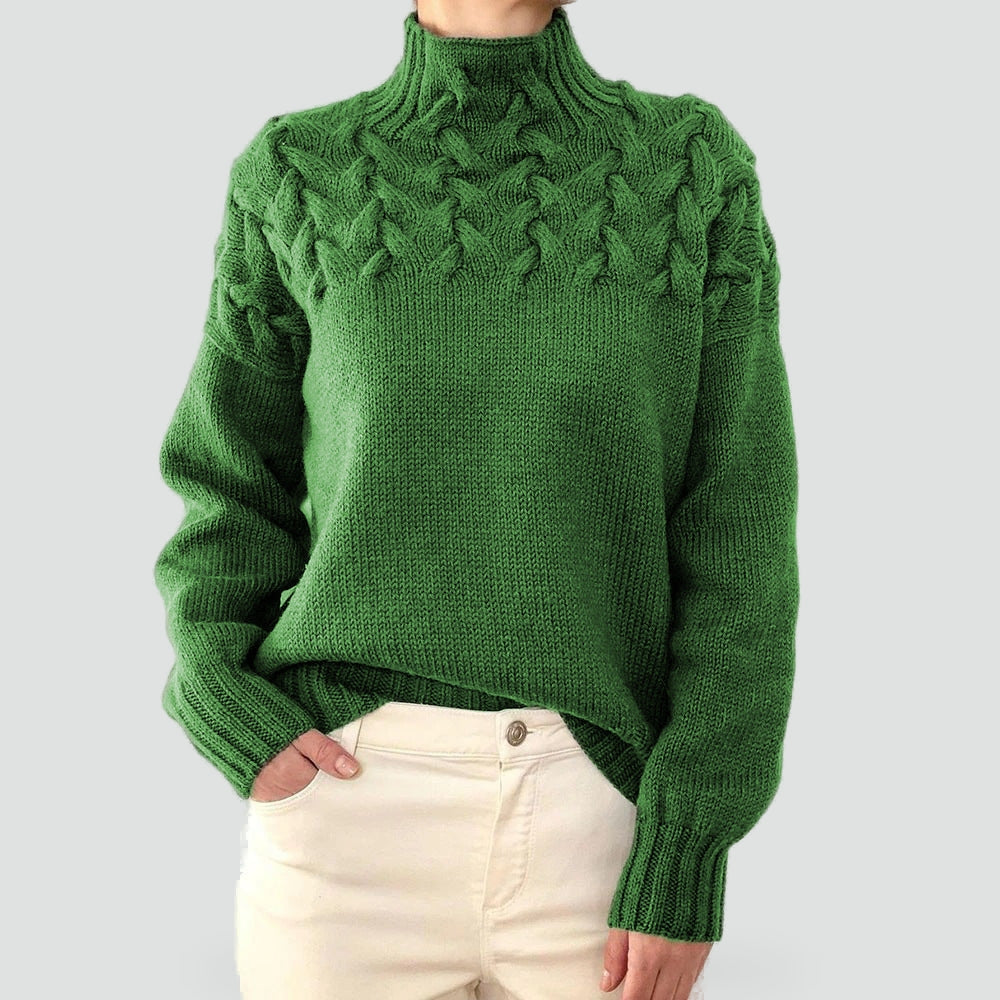Women's Cable Knit Turtleneck Sweater