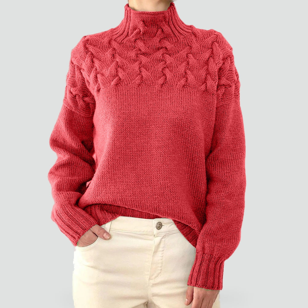 Women's Cable Knit Turtleneck Sweater