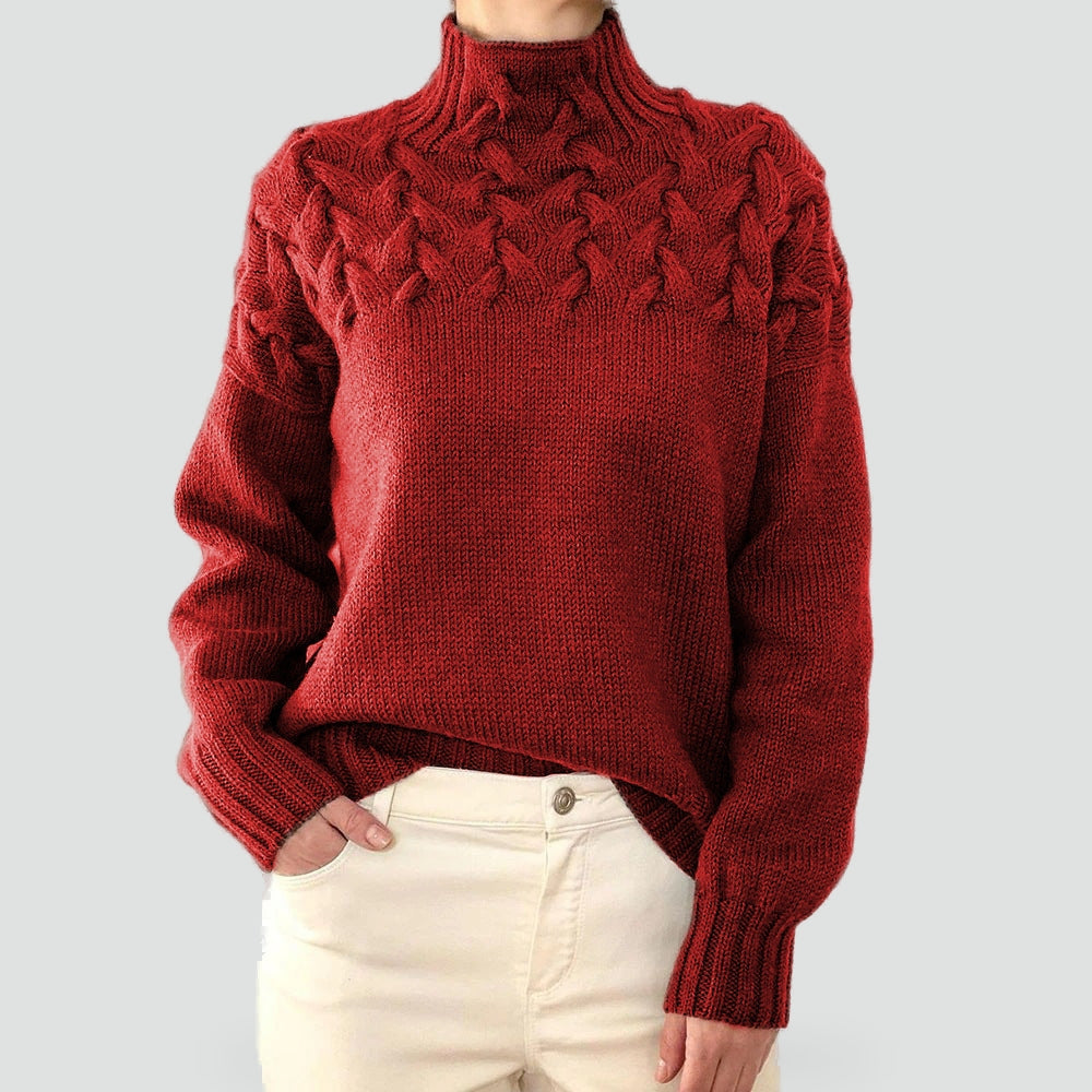 Women's Cable Knit Turtleneck Sweater