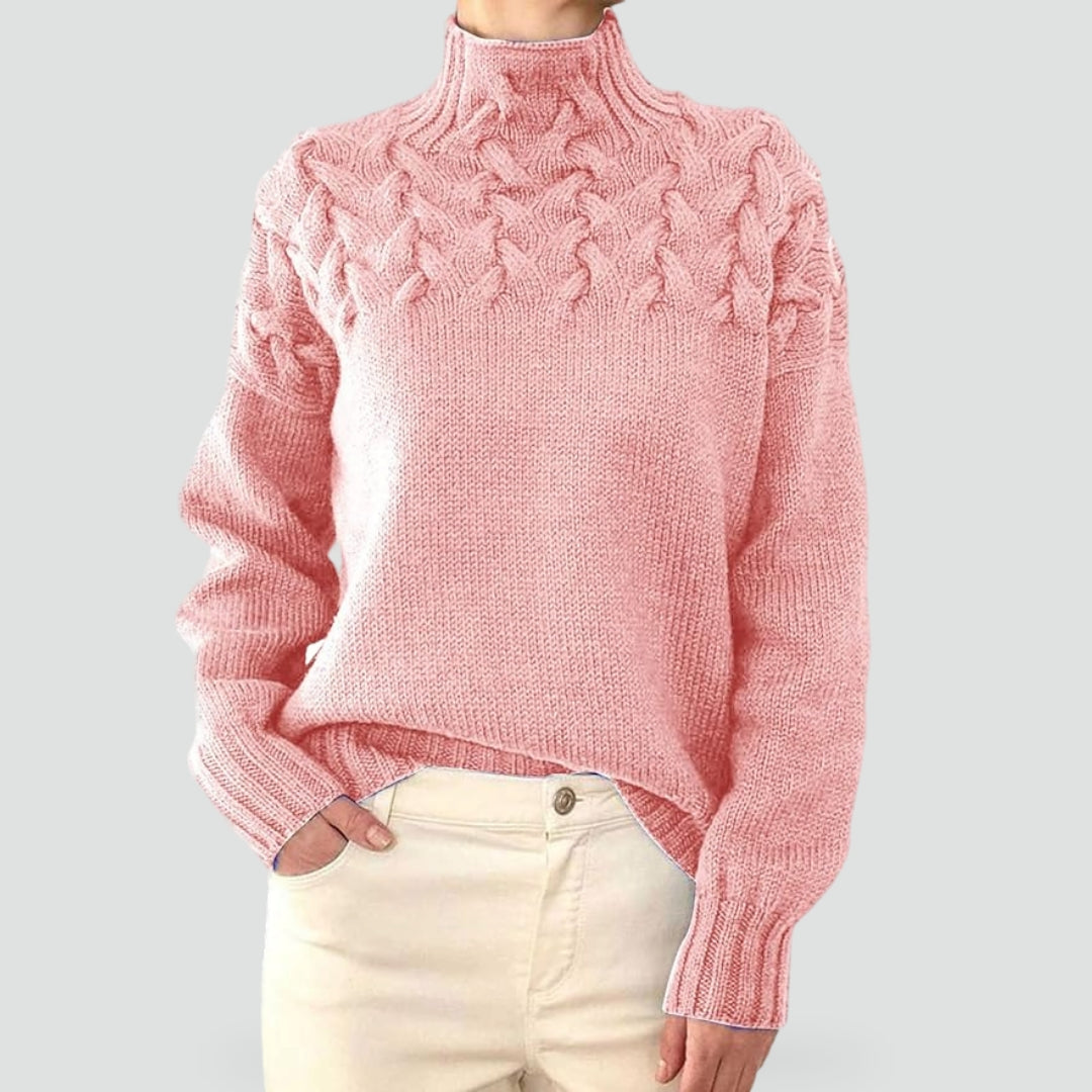Women's Cable Knit Turtleneck Sweater