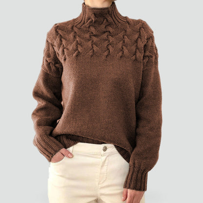 Women's Cable Knit Turtleneck Sweater