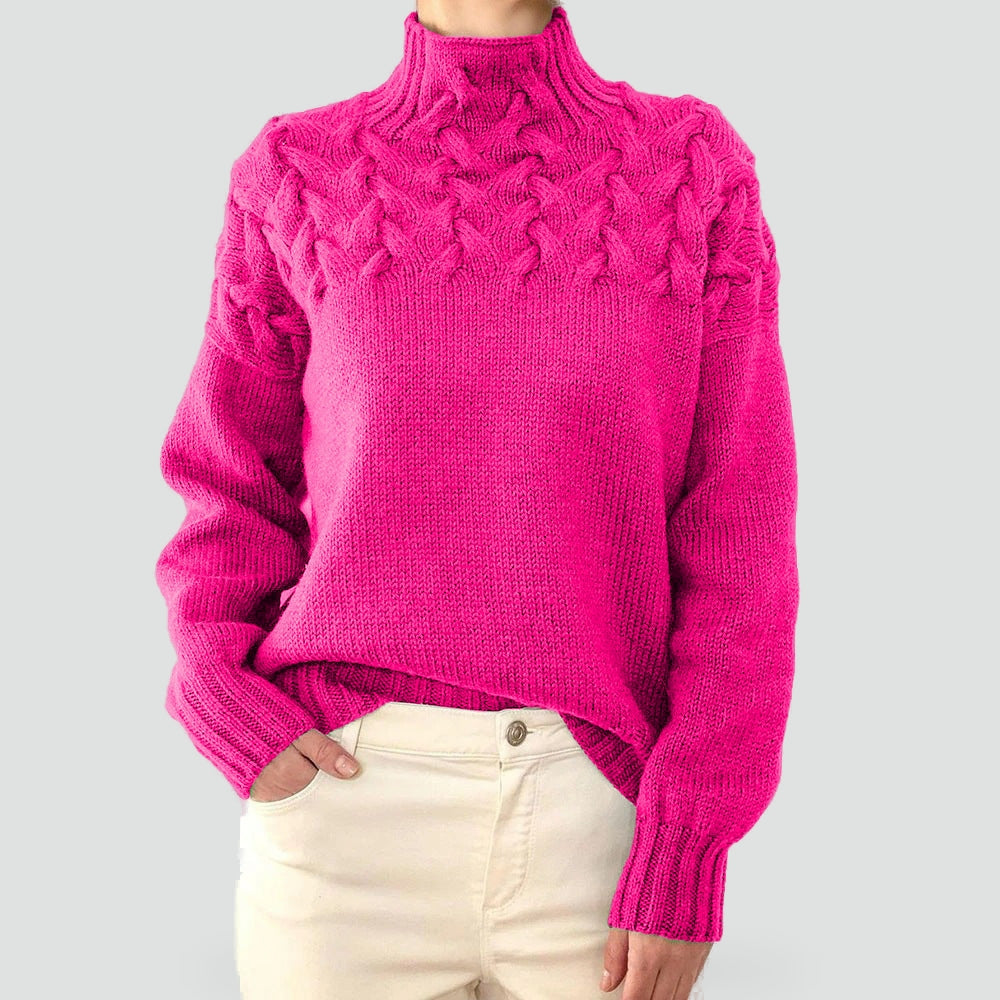 Women's Cable Knit Turtleneck Sweater