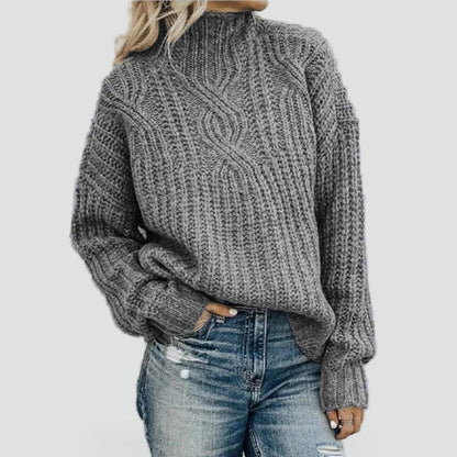 Women's Cable Knit Mock Neck Sweater
