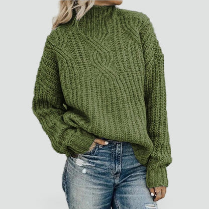 Women's Cable Knit Mock Neck Sweater