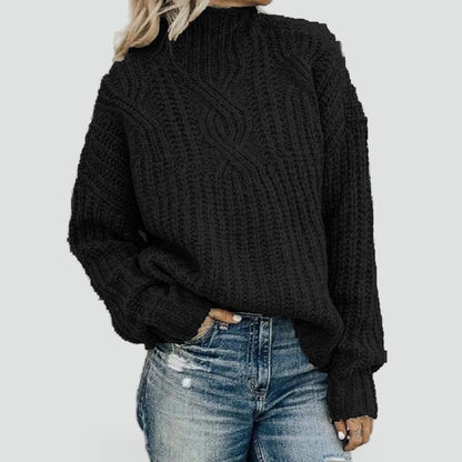 Women's Cable Knit Mock Neck Sweater