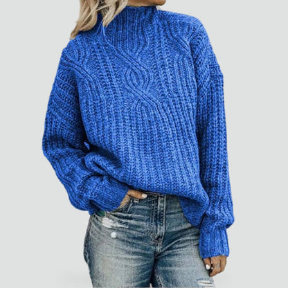 Women's Cable Knit Mock Neck Sweater
