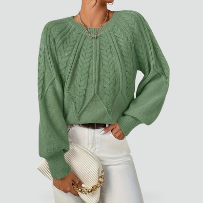 Women's Cable Knit Raglan Sleeve Sweater