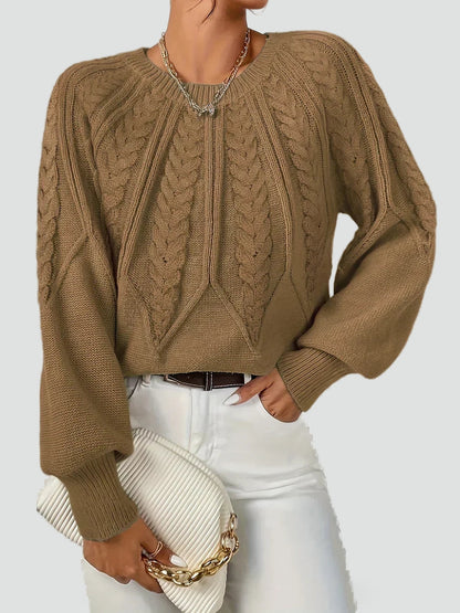 Women's Cable Knit Raglan Sleeve Sweater