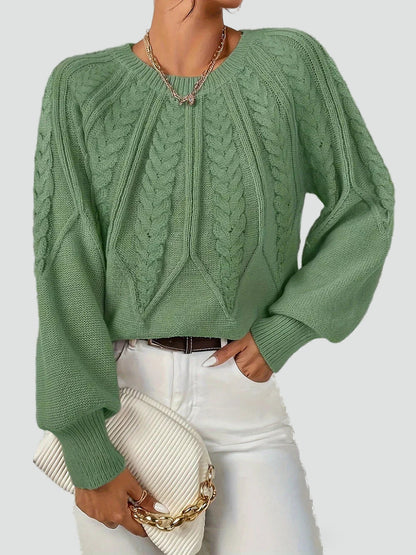 Women's Cable Knit Raglan Sleeve Sweater