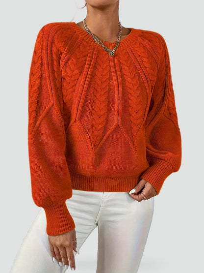 Women's Cable Knit Raglan Sleeve Sweater