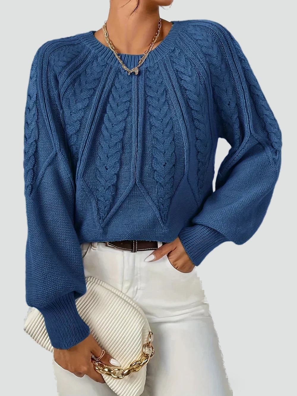 Women's Cable Knit Raglan Sleeve Sweater