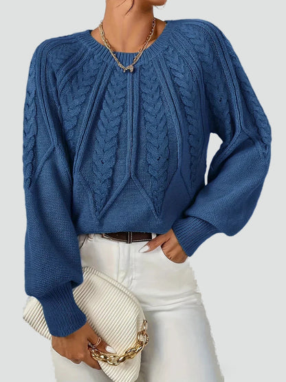 Women's Cable Knit Raglan Sleeve Sweater