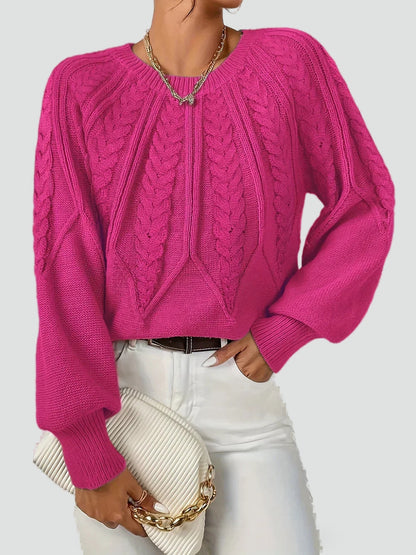 Women's Cable Knit Raglan Sleeve Sweater