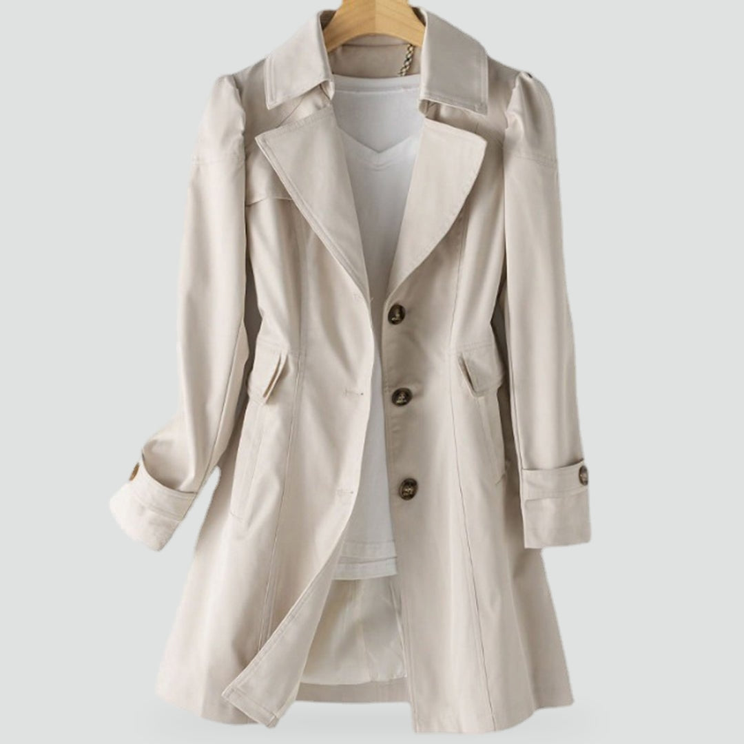 Women's Single Breasted Notch Lapel Trench Coat
