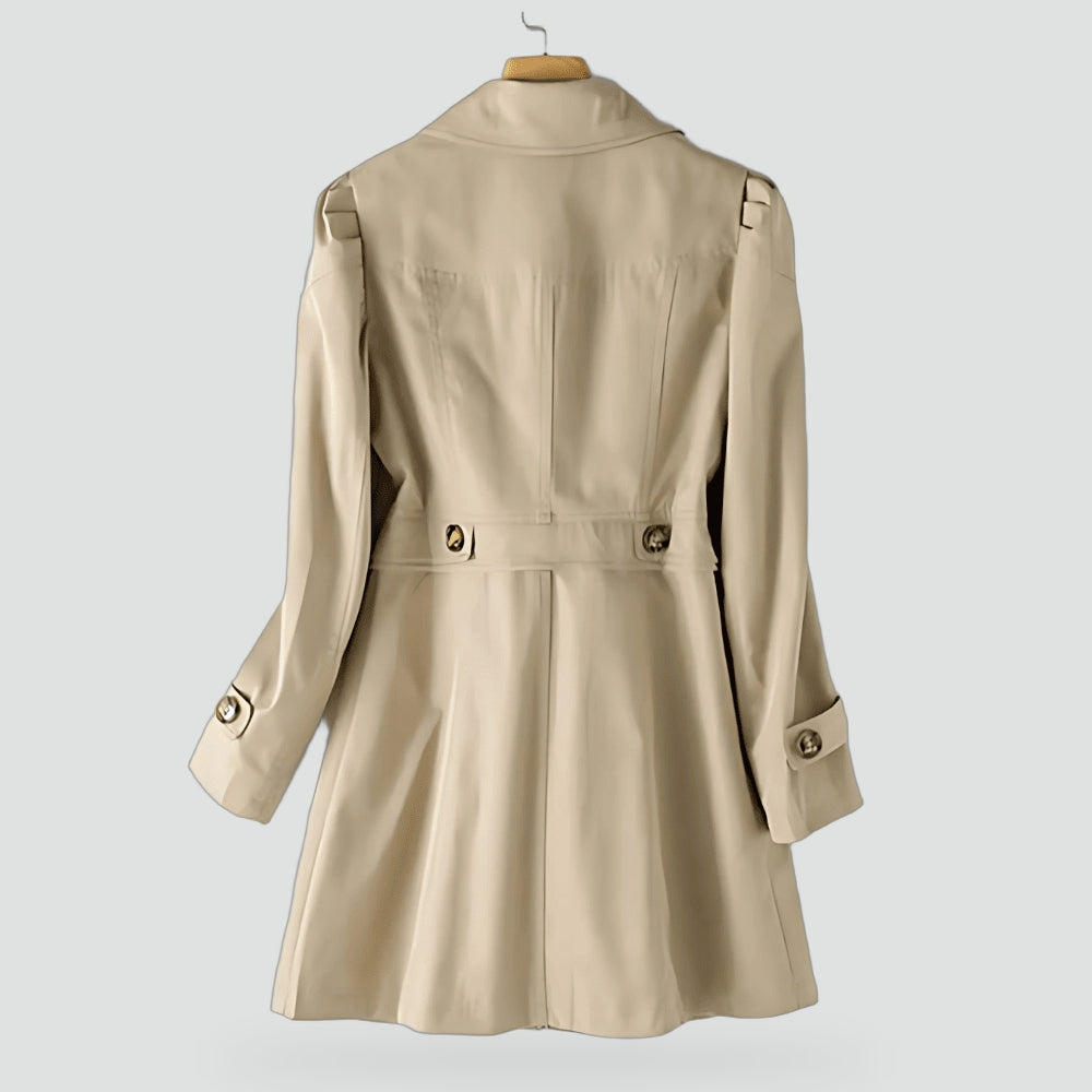 Women's Single Breasted Notch Lapel Trench Coat