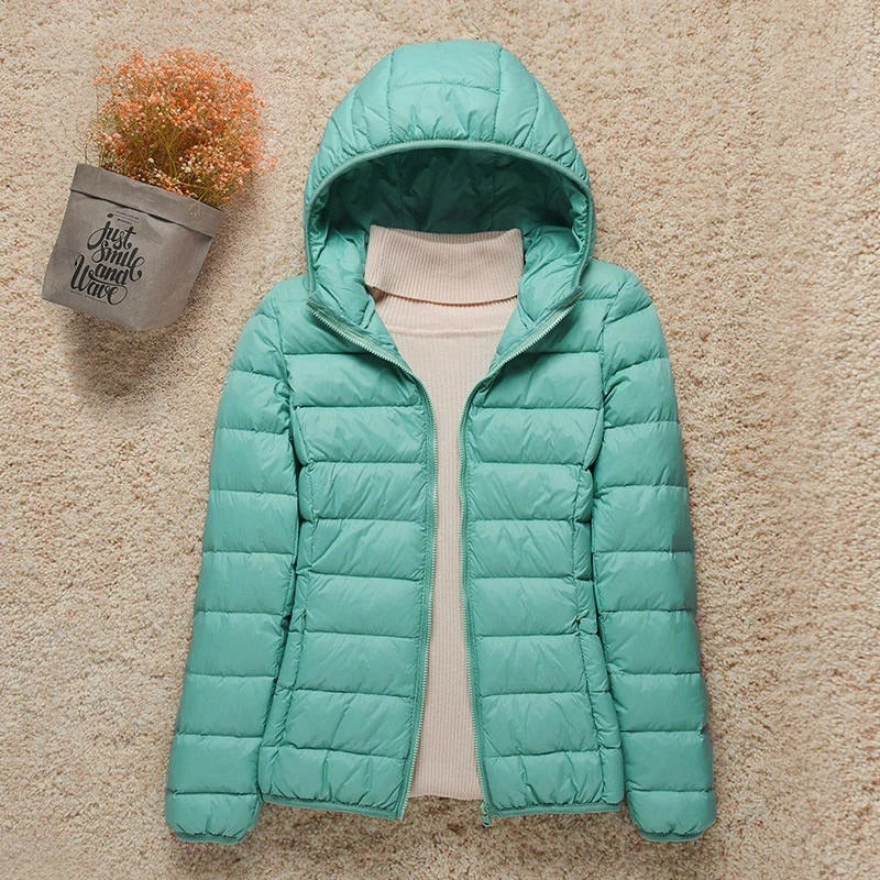 Women's Hooded Zip Up Lightweight Puffer Jacket