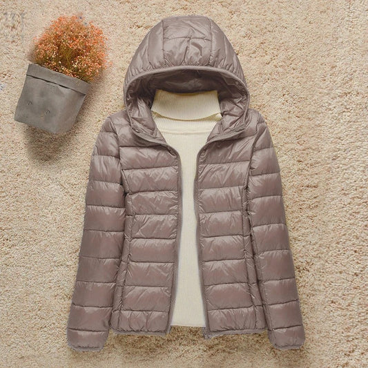 Women's Hooded Zip Up Lightweight Puffer Jacket