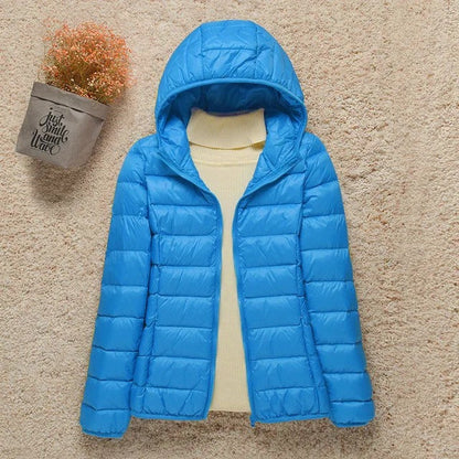 Women's Hooded Zip Up Lightweight Puffer Jacket