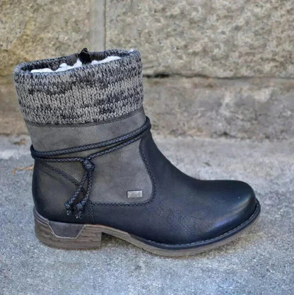 Women's Knit Cuff Warm Lined Snow Boots