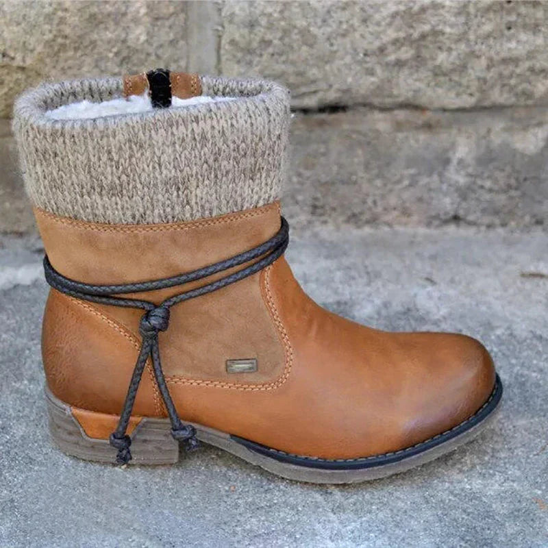 Women's Knit Cuff Warm Lined Snow Boots