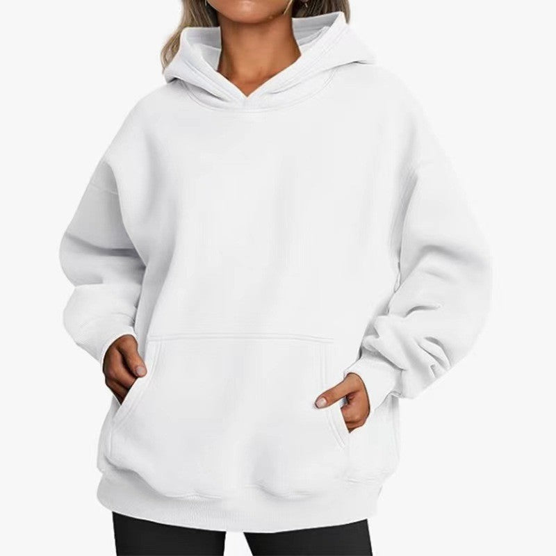 Comfortable Oversized Sweater for Women with Hood Long Sleeve Kangaroo Pocket Relaxed Style