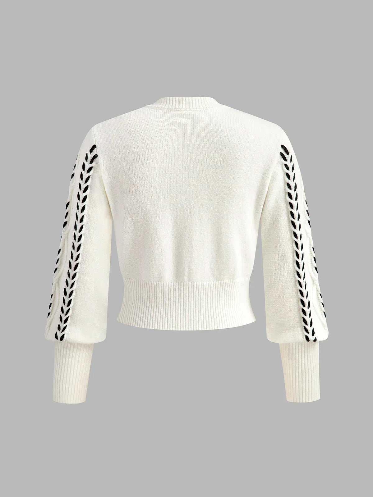 Women's Cable Knit Balloon Sleeve Sweater