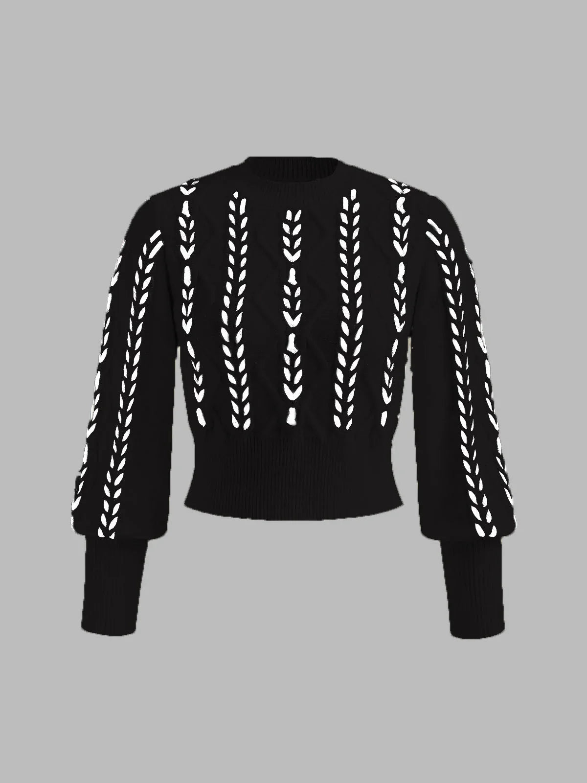 Women's Cable Knit Balloon Sleeve Sweater