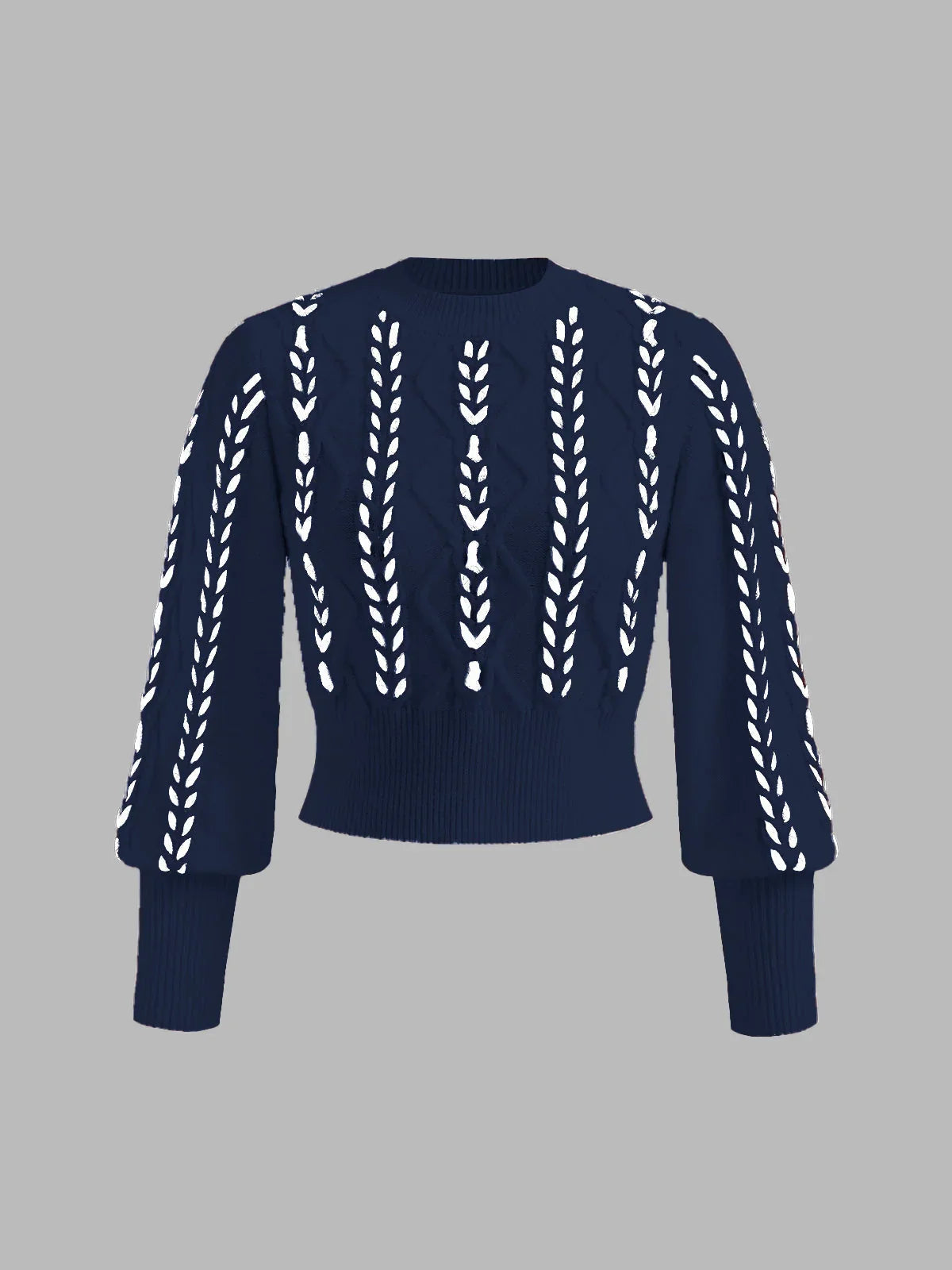Women's Cable Knit Balloon Sleeve Sweater