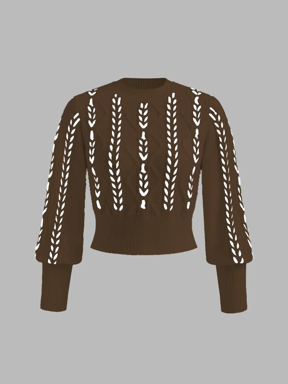 Women's Cable Knit Balloon Sleeve Sweater