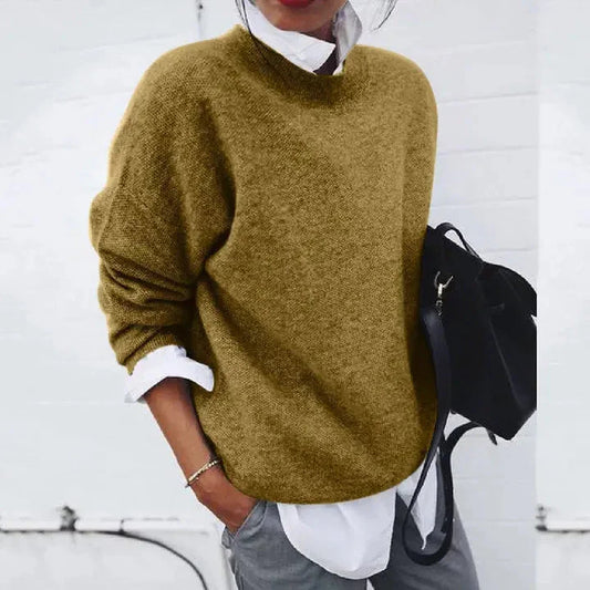 Women's Relaxed Knit Crew Neck Sweater