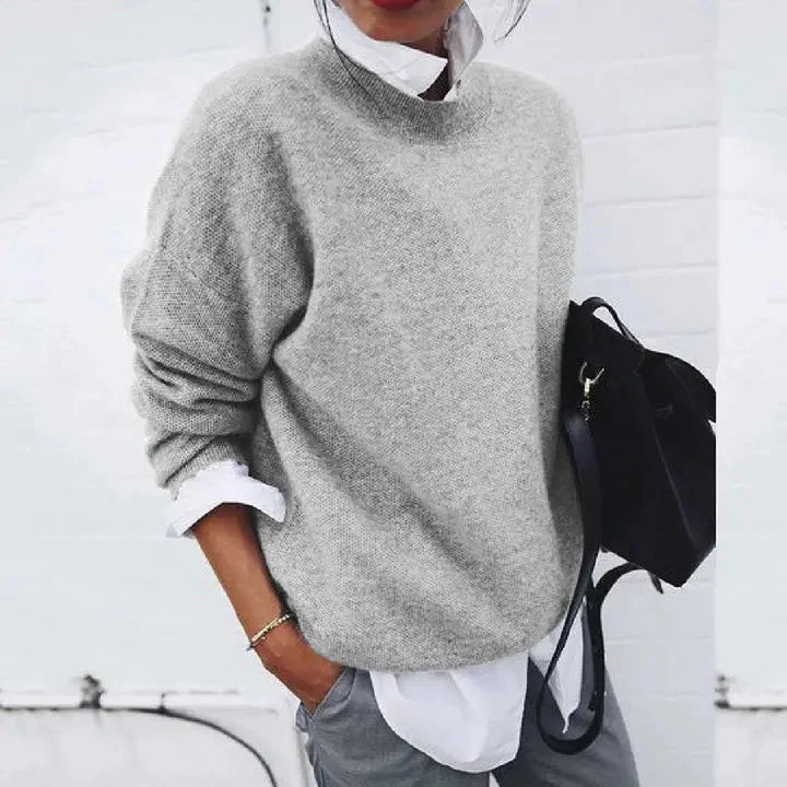 Women's Relaxed Knit Crew Neck Sweater