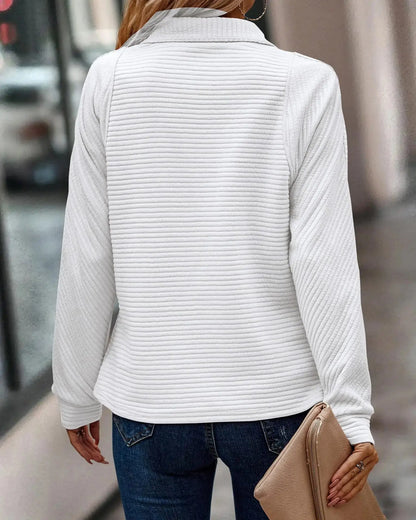 Women's Half Zip Ribbed Pullover Sweater