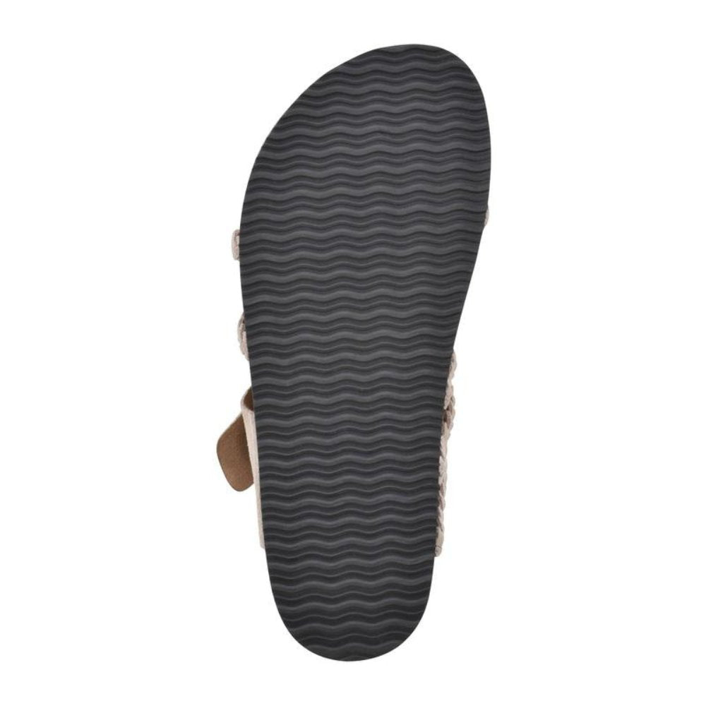 Comfortable Braided Strap Slide Sandal for Women with Buckle Cork Footbed Boho Style