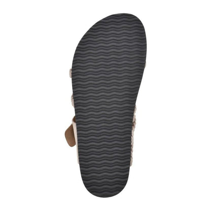 Comfortable Braided Strap Slide Sandal for Women with Buckle Cork Footbed Boho Style