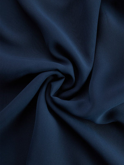 Elegant Navy Blue Tie Dye Wide Leg Set for Women with Halter Neck Ruffle Sleeve Flowing Two Piece Style