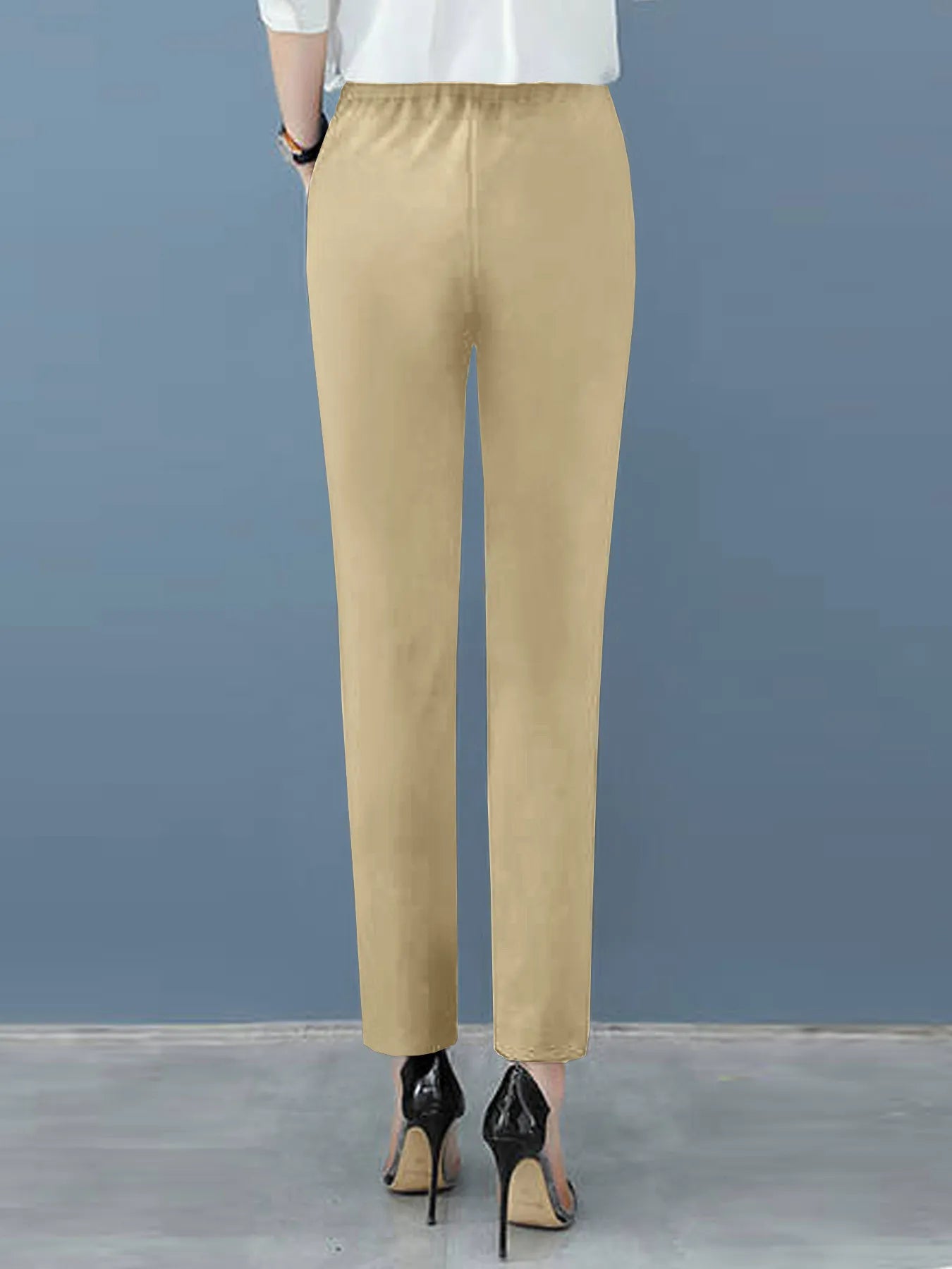 Elegant Black Tapered Pants for Women with High Waist Pleated Ankle Length Casual Style