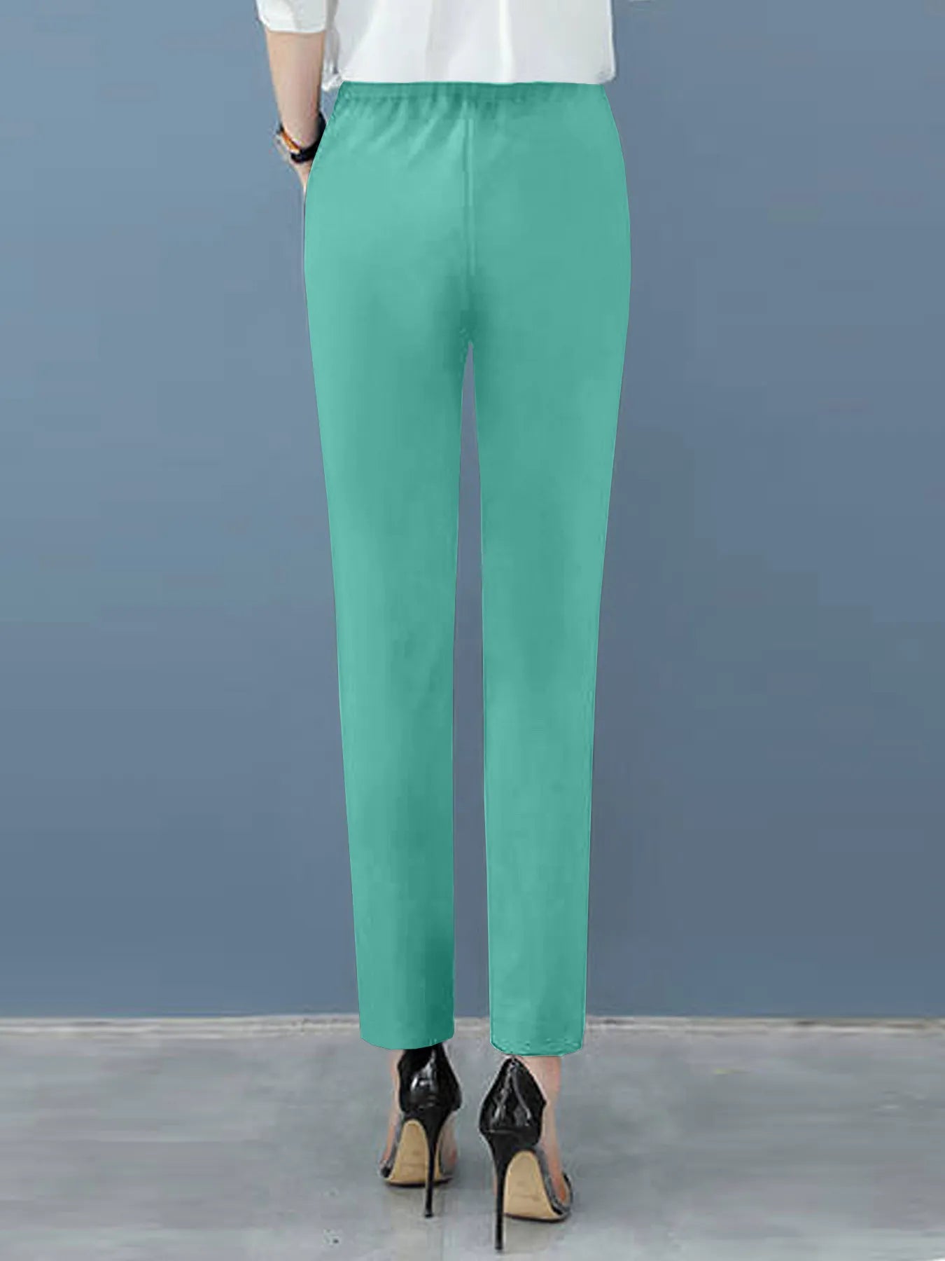 Elegant Black Tapered Pants for Women with High Waist Pleated Ankle Length Casual Style