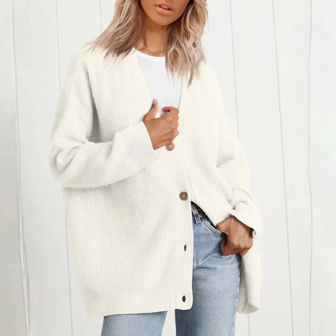 Women's Oversized Longline Ribbed Knit Cardigan
