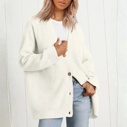 Women's Oversized Longline Ribbed Knit Cardigan