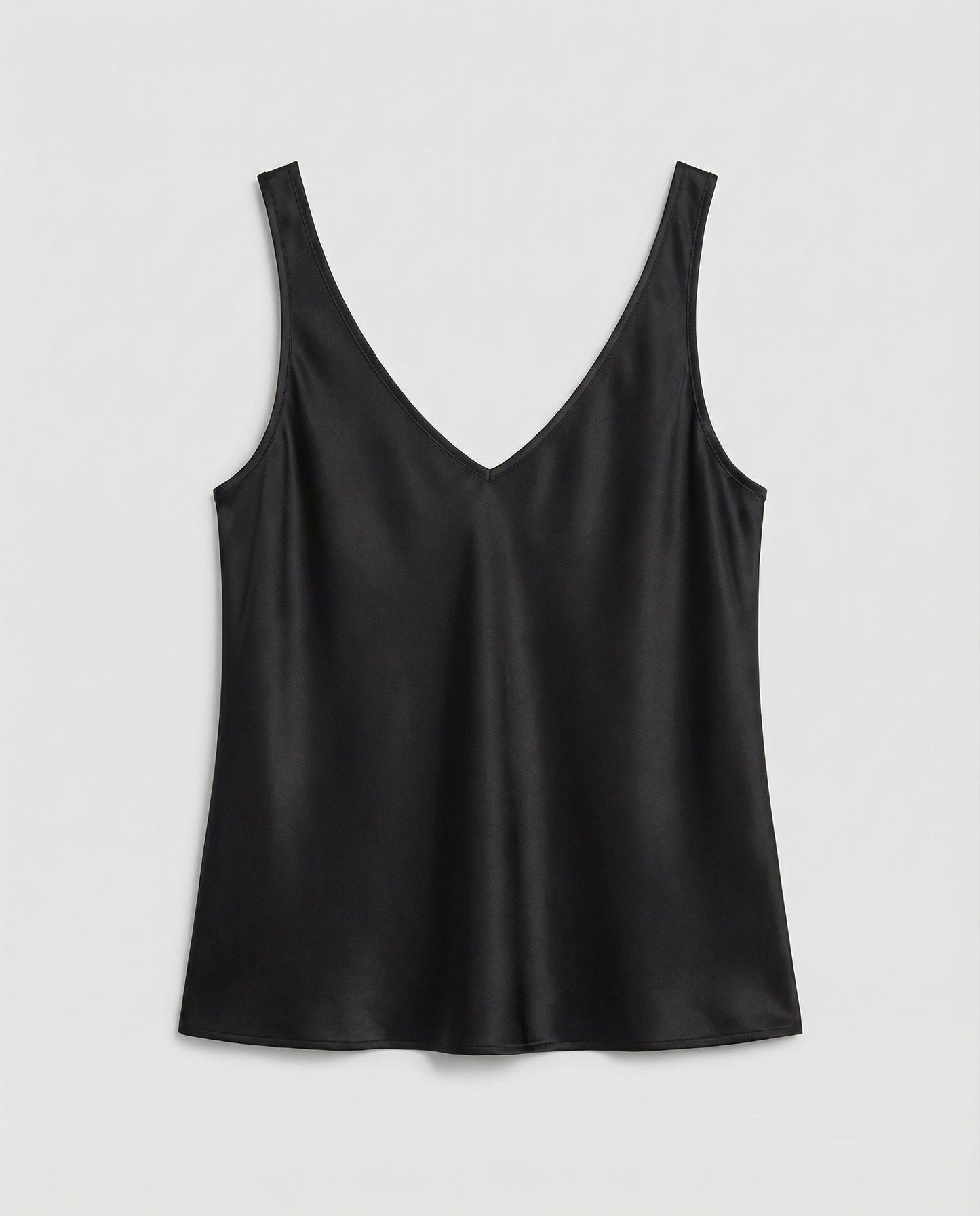 Elegant Satin Camisole Blouse for Women with V Neck Sleeveless Relaxed Silky Style