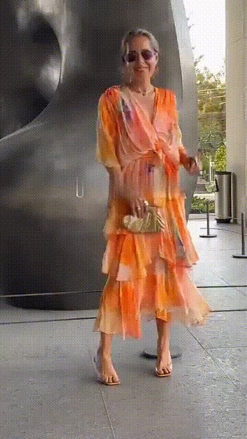 Effortless Watercolor Print Maxi Dress for Women with V Neck Flutter Sleeve Tiered Ruffle Flowing Bohemian Style