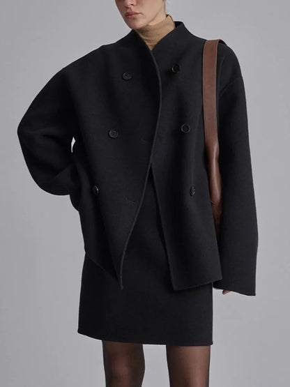 Women's Oversized Stand Collar Pea Coat