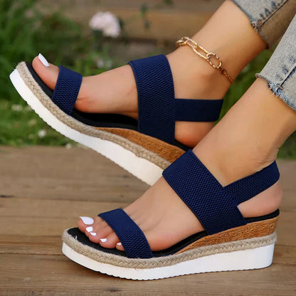 Effortless Espadrille Wedge Sandal for Women with Crisscross Strap Platform Boho Style